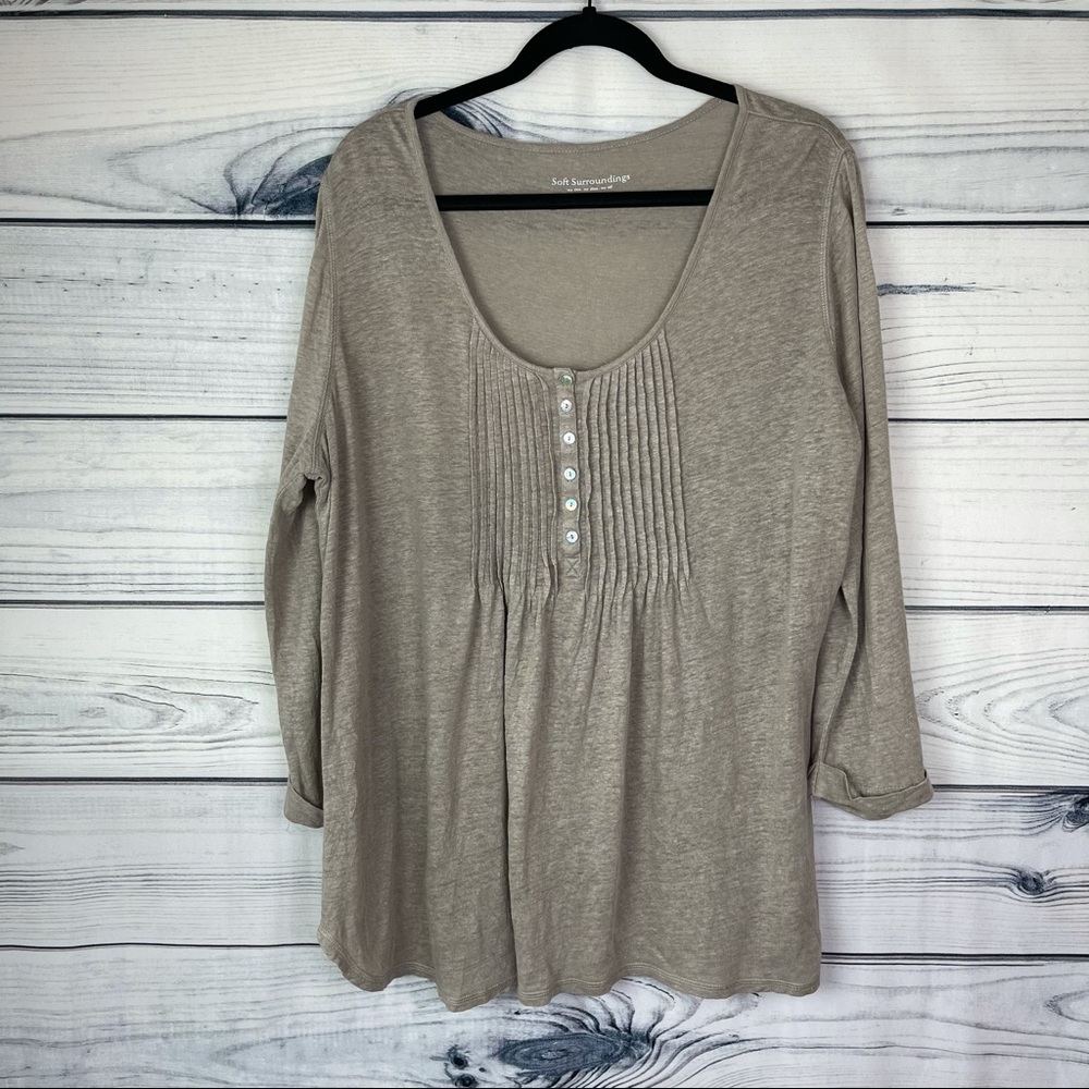 Soft Surroundings 100% Linen Boho Tunic